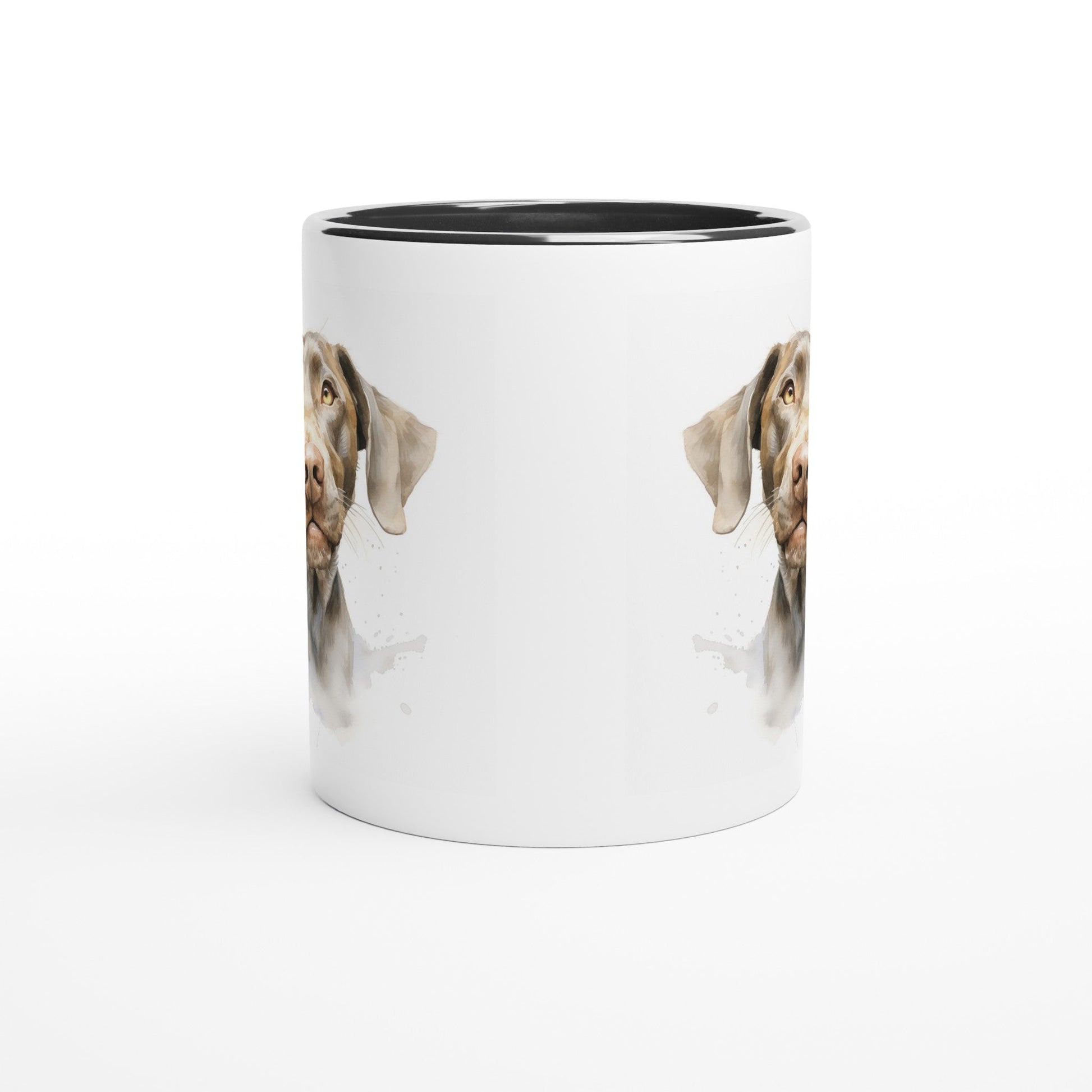 11oz Two-Tone Coffee Mug with Hungarian Vizsla watercolour print - Hobbster