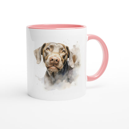 11oz Two-Tone Coffee Mug with Hungarian Vizsla watercolour print - Hobbster