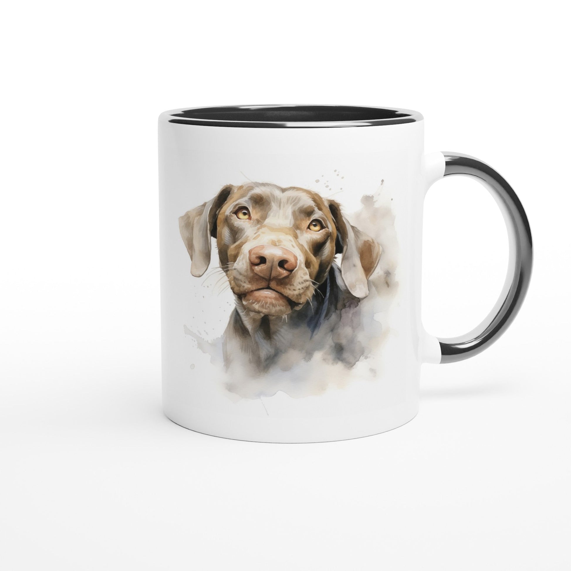 11oz Two-Tone Coffee Mug with Hungarian Vizsla watercolour print - Hobbster