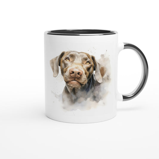11oz Two-Tone Coffee Mug with Hungarian Vizsla watercolour print - Hobbster
