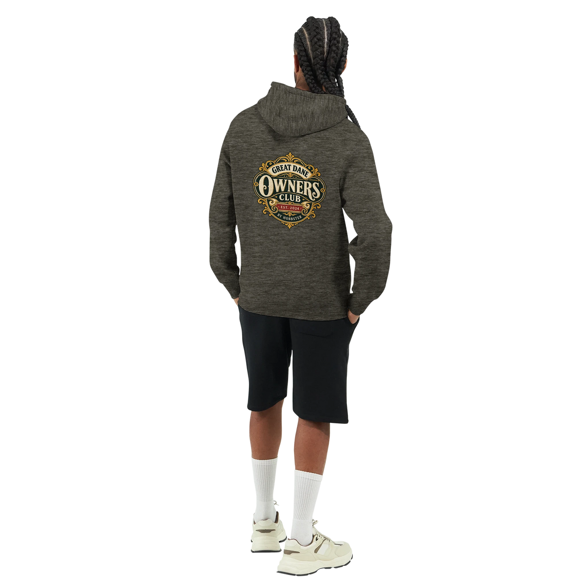 Great Dane Owners Club men's zip hoodie in Charcoal Heather