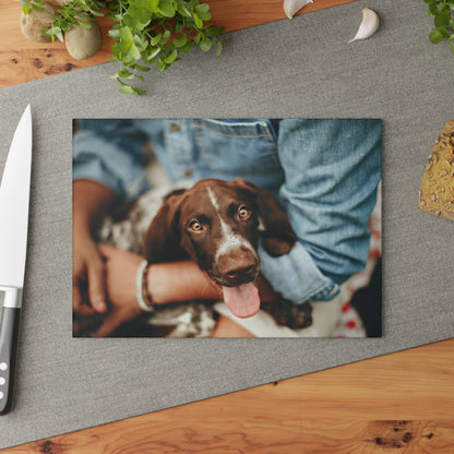 Personalised Dog Photo Glass Chopping Board