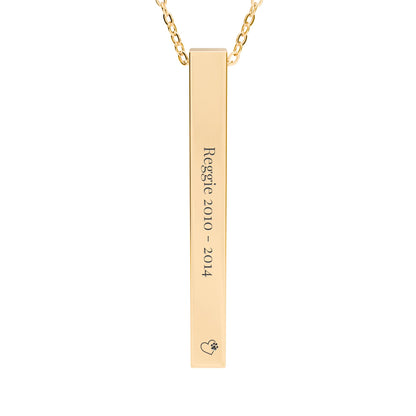 Personalised Engraved Dog Name Bar Necklace