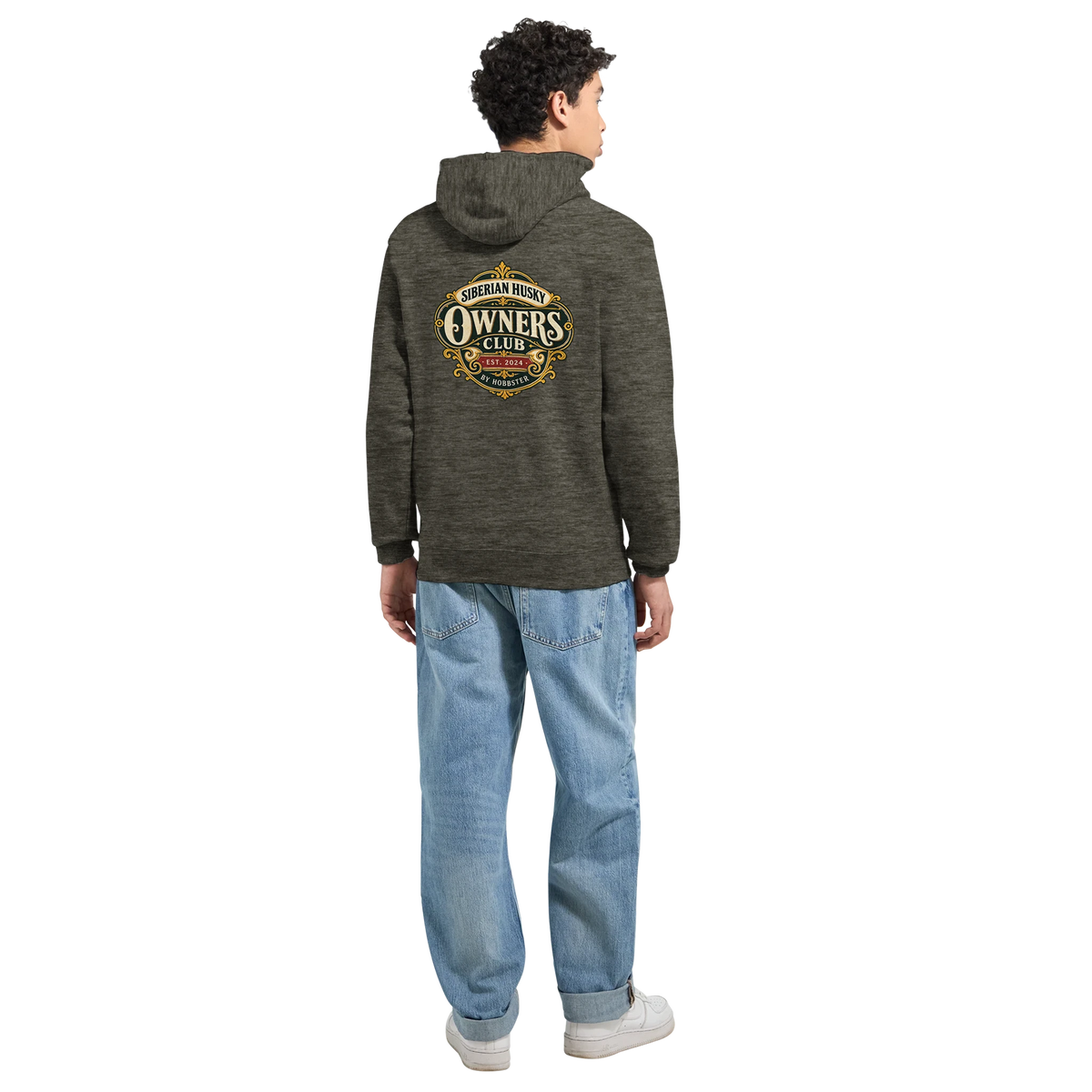Siberian Husky Owners Club men's zip hoodie in Charcoal Heather