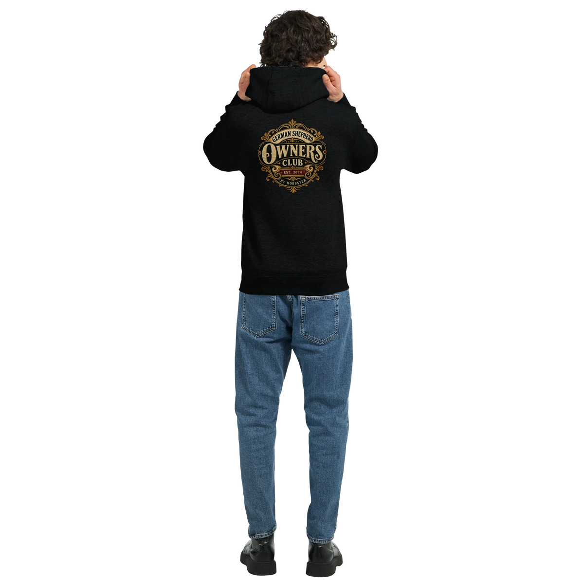 German Shepherd Owners Club men's zip hoodie in Black