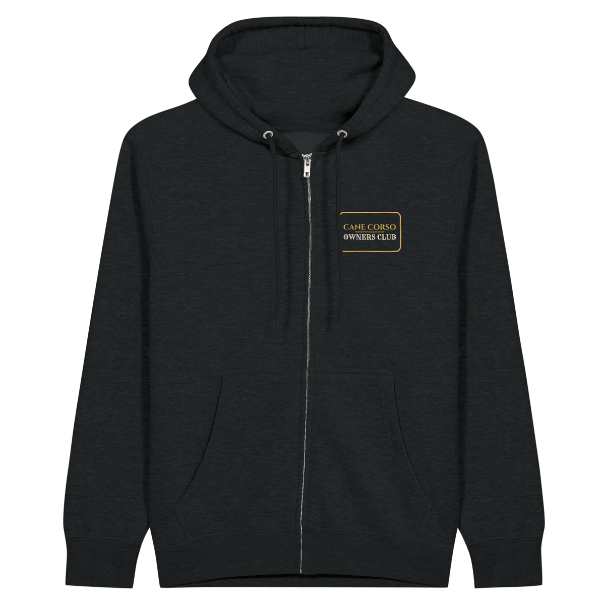 Cane Corso Owners Club men's zip hoodie in Black