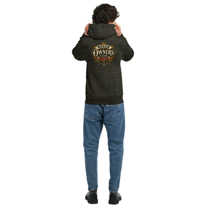 Boxer Owners Club men's zip hoodie in Charcoal Heather