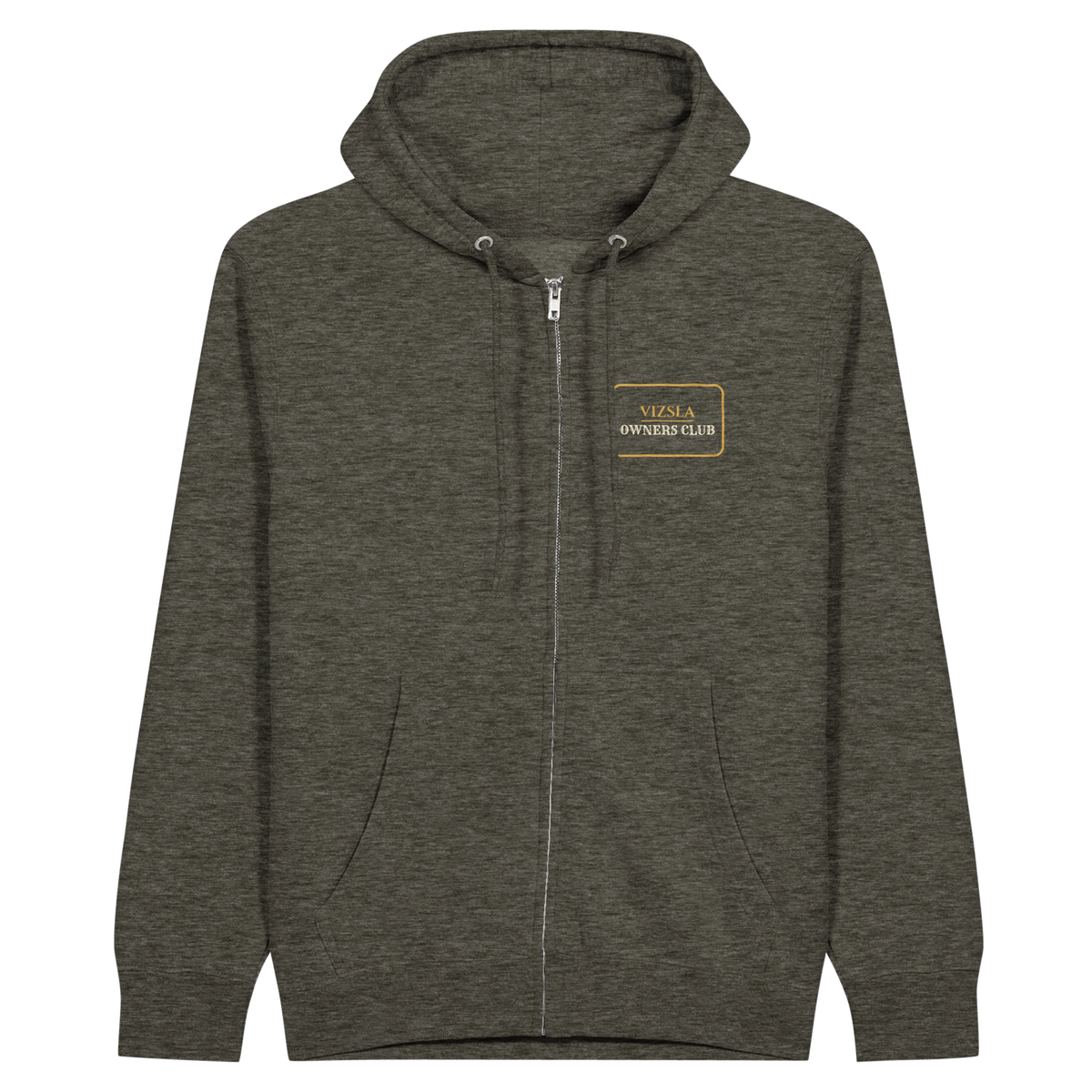 Vizsla Owners Club men's zip hoodie in Charcoal Heather