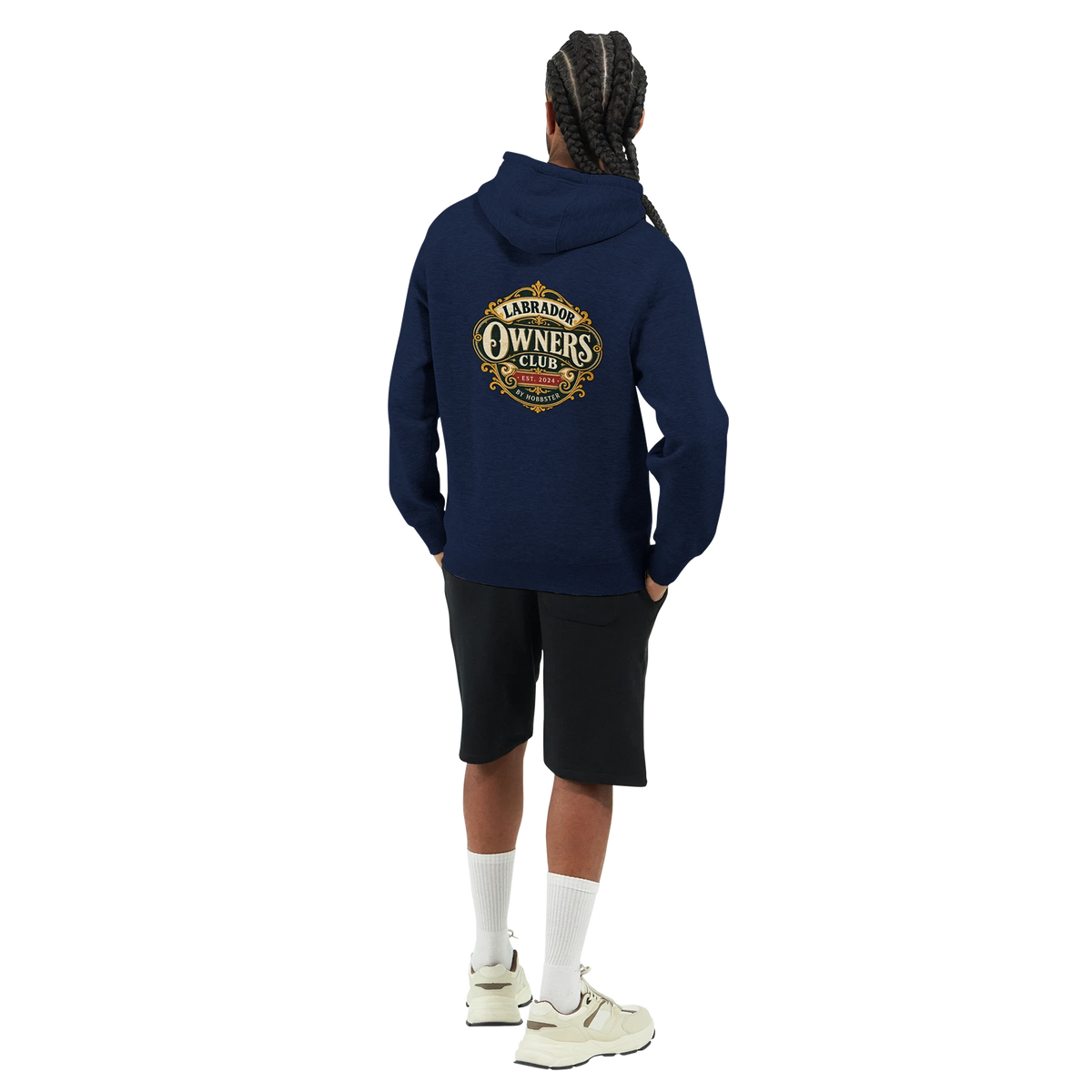 Labrador Owners Club men's zip hoodie in Navy