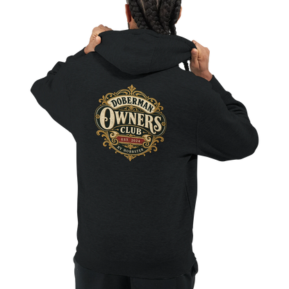 Doberman Owners Club men's zip hoodie in Black