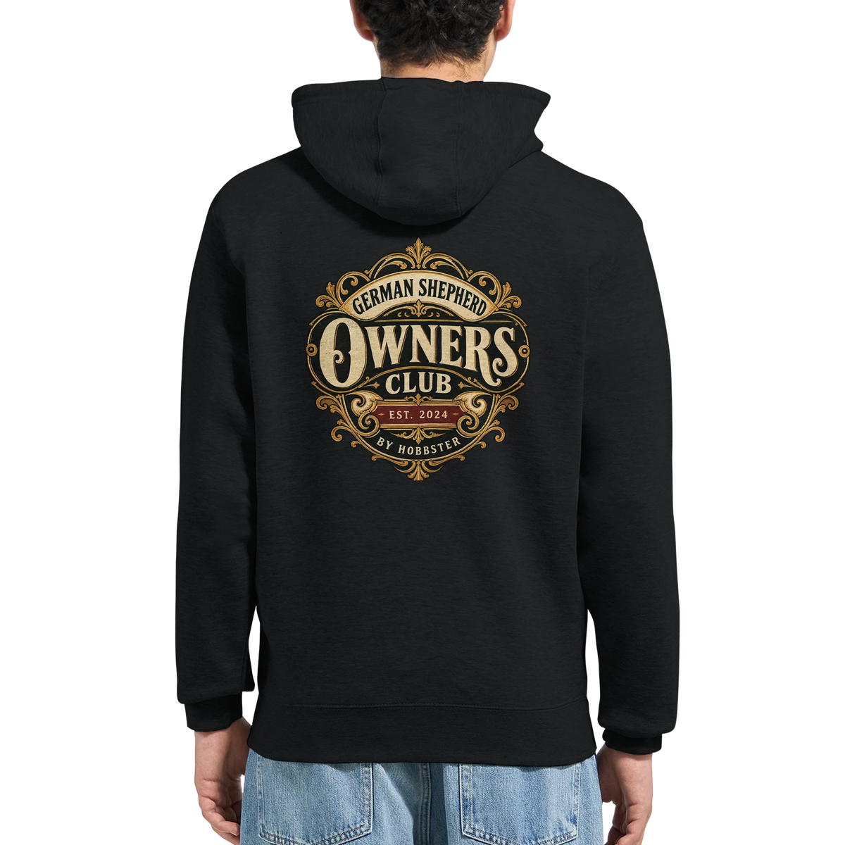 German Shepherd Owners Club men's zip hoodie in Black