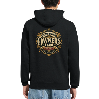 German Shepherd Owners Club men's zip hoodie in Black