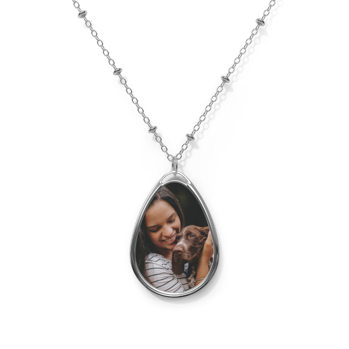 Personalised Dog Photo Teardrop Necklace
