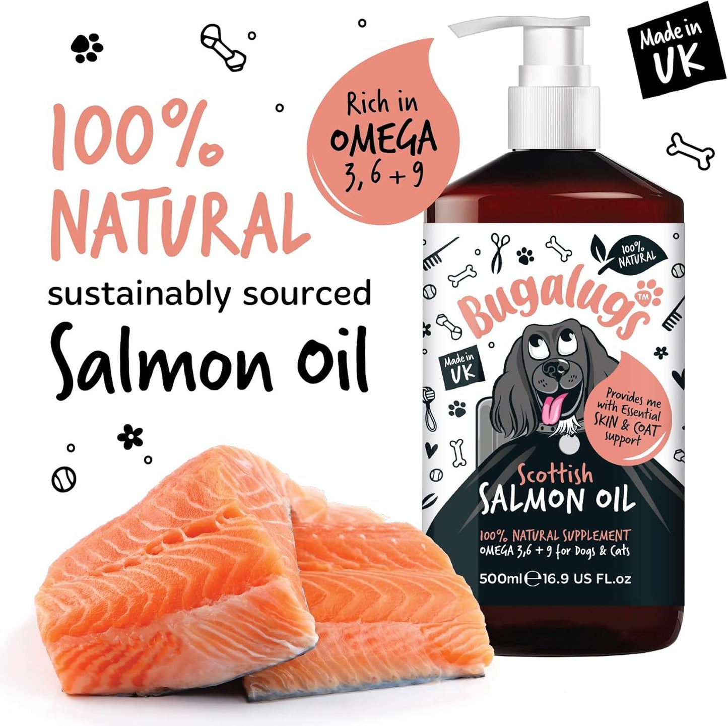 Bugalugs Scottish Salmon Oil [500ml]