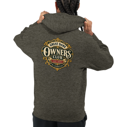 Great Dane Owners Club men's zip hoodie in Charcoal Heather