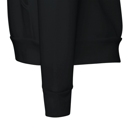 Cane Corso Owners Club women's zip hoodie in Black, detail of the fleece fabric and finish