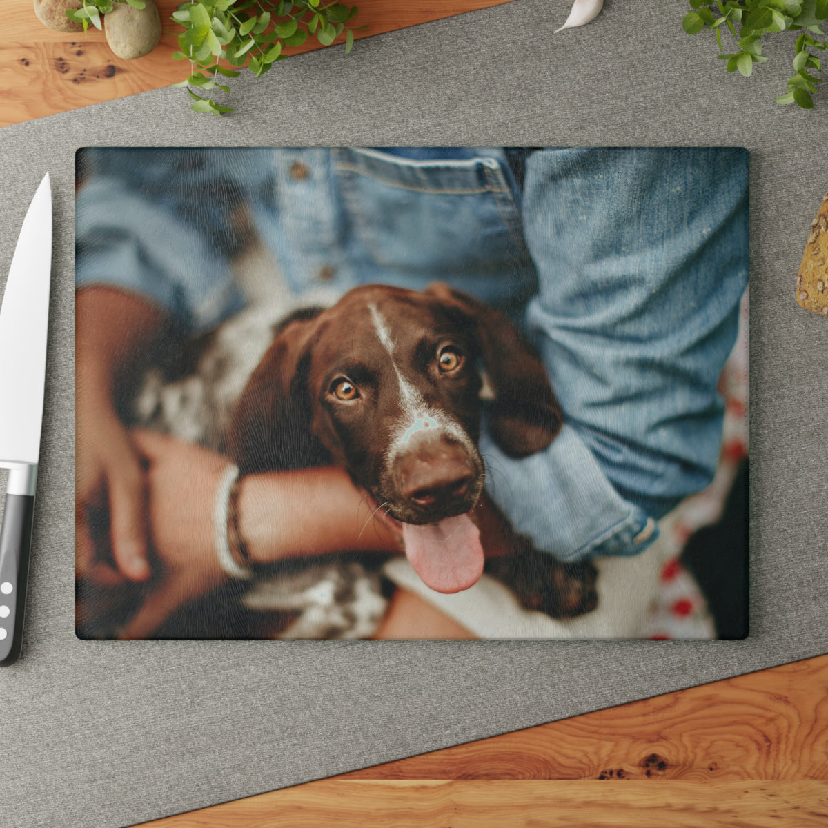 Personalised Dog Photo Glass Chopping Board