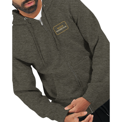 Boxer Owners Club men's zip hoodie in Charcoal Heather