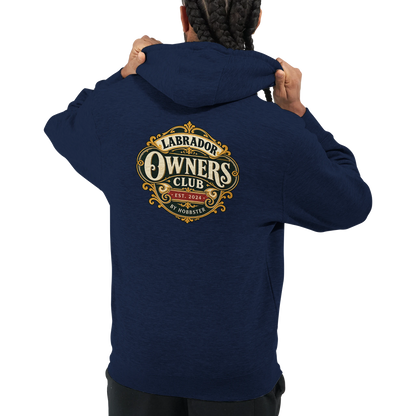 Labrador Owners Club men's zip hoodie in Navy