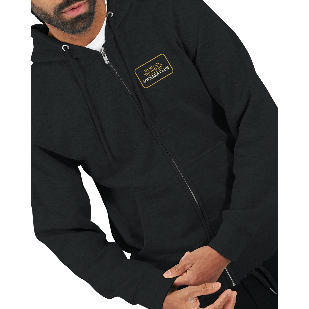 German Shepherd Owners Club men's zip hoodie in Black