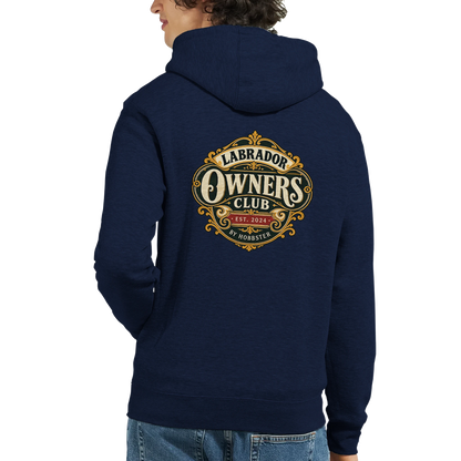 Labrador Owners Club men's zip hoodie in Navy