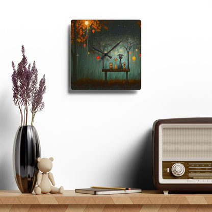 Acrylic Wall Clock featuring Sam Toft Style Dog Design - Hobbster