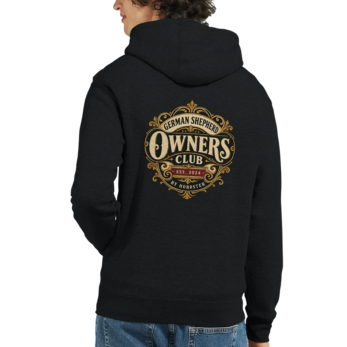 German Shepherd Owners Club men's zip hoodie in Black