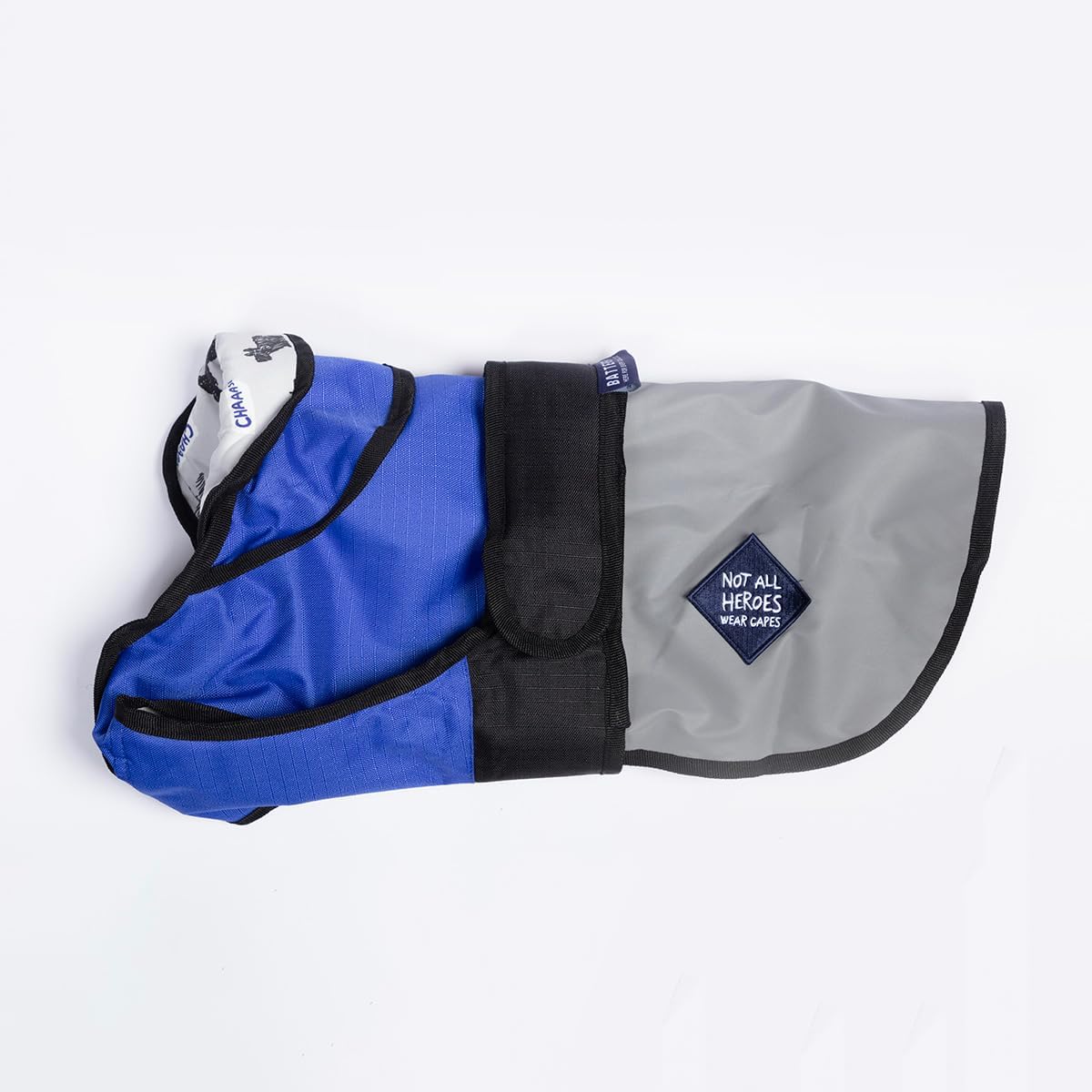 Battersea 2 - in - 1 Not All Heroes Wear Capes Dog Coat Blue [70cm] Large - Hobbster