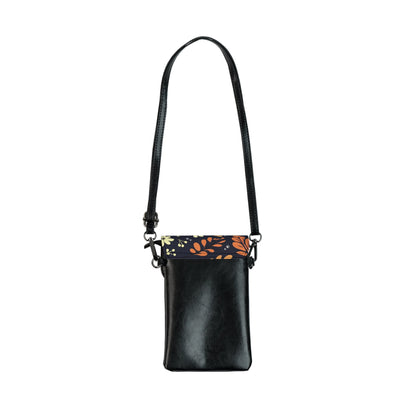Boho Flower and Dog Paws Small Cell Phone Wallet [Blue] - Hobbster