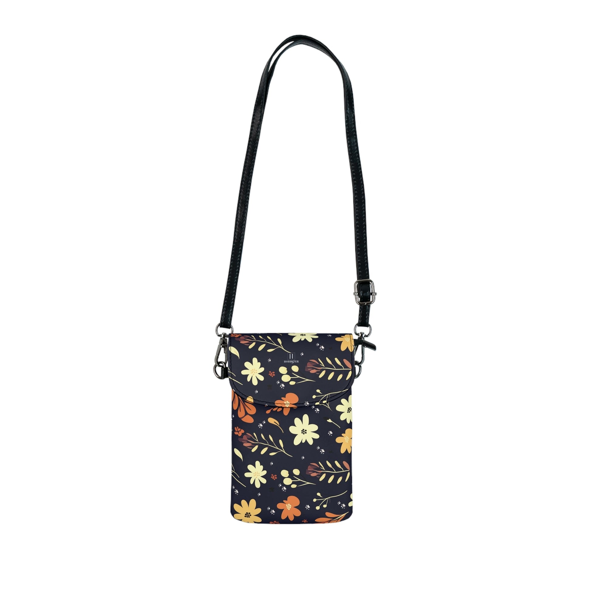 Boho Flower and Dog Paws Small Cell Phone Wallet [Blue] - Hobbster