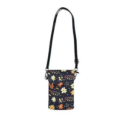 Boho Flower and Dog Paws Small Cell Phone Wallet [Blue] - Hobbster