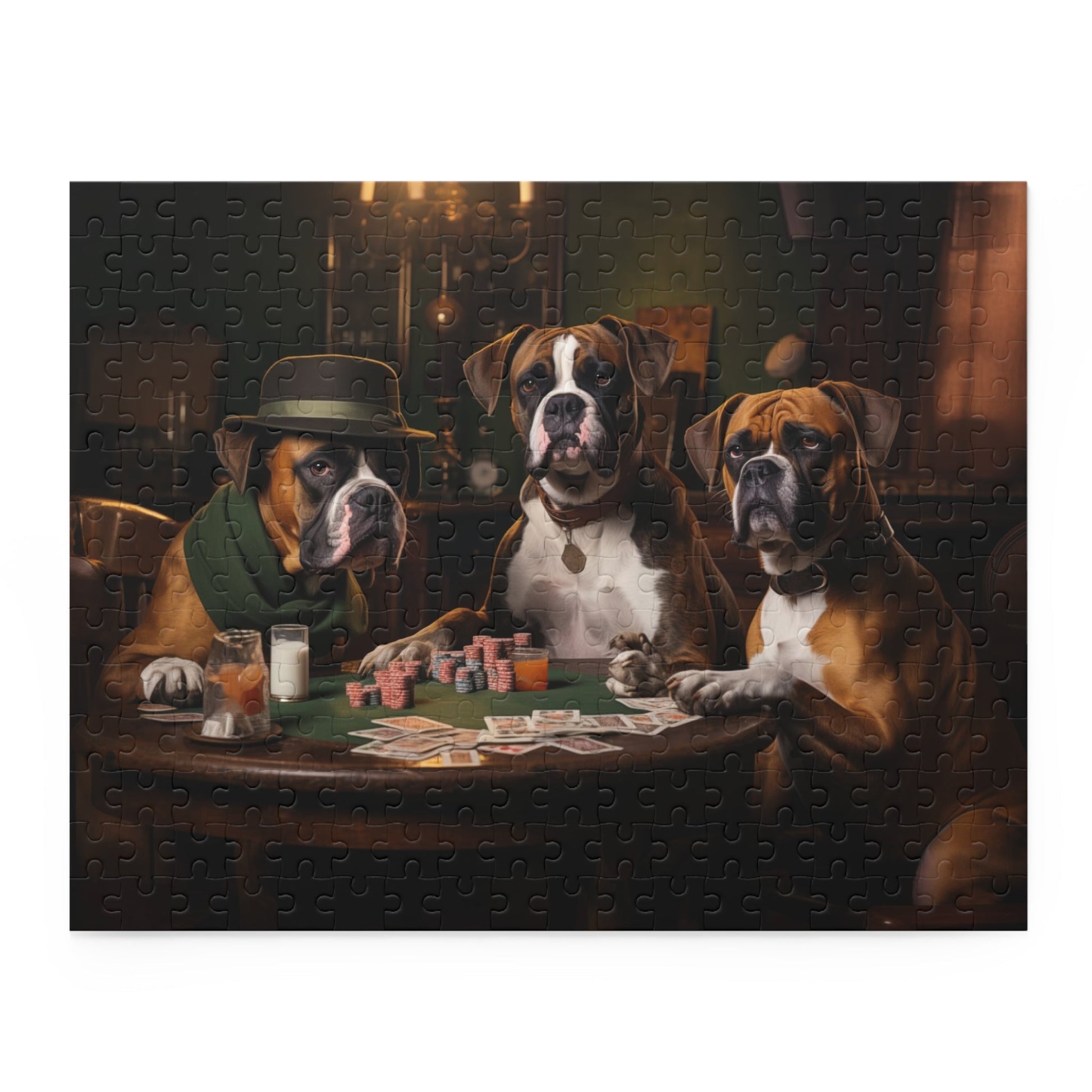 Boxer dog vintage design Jigsaw Puzzle (252 or 500-Piece) - Hobbster