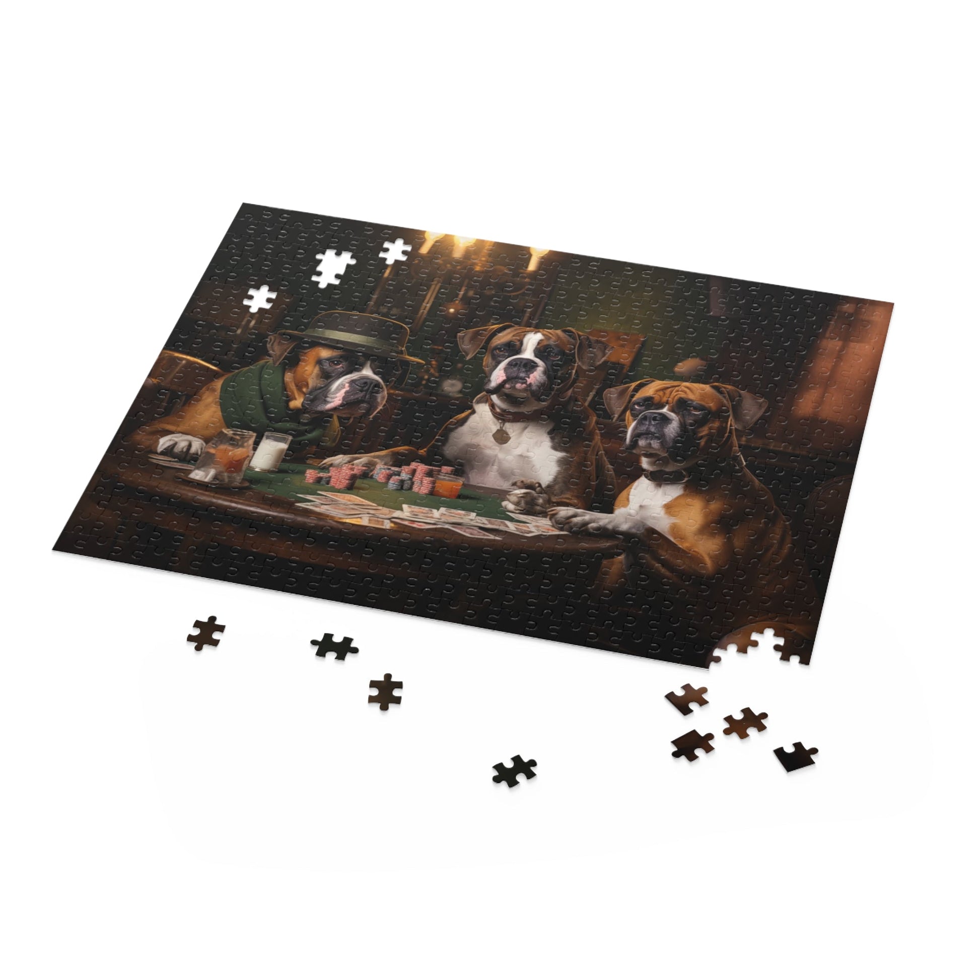 Boxer dog vintage design Jigsaw Puzzle (252 or 500-Piece) - Hobbster