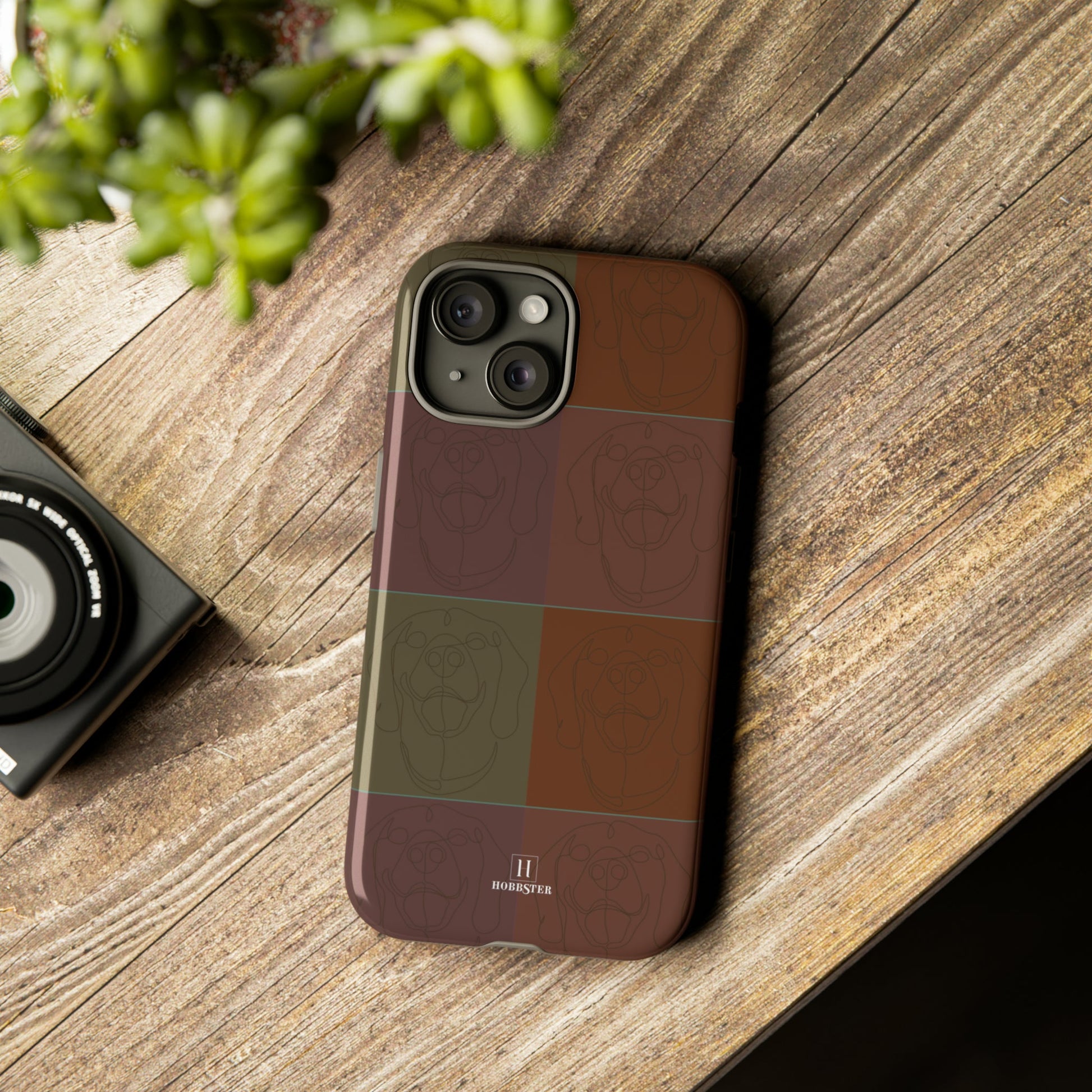 Brown Tile Effect Toughened Mobile Cases [for iPhone, Samsung and Google Pixel phones] - Hobbster