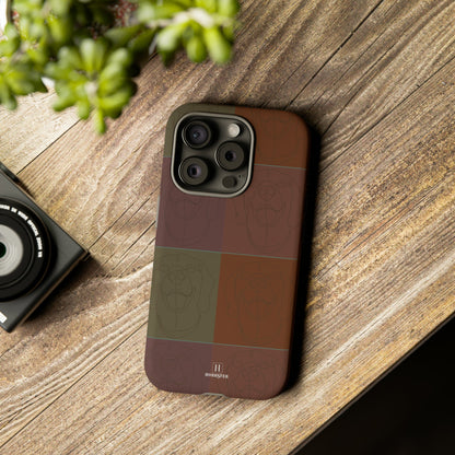 Brown Tile Effect Toughened Mobile Cases [for iPhone, Samsung and Google Pixel phones] - Hobbster