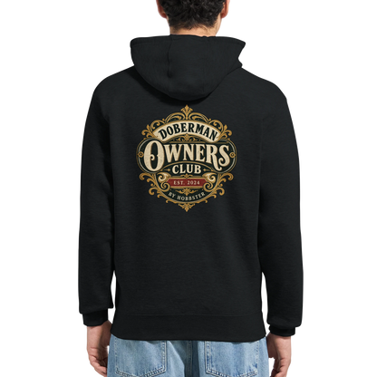 Doberman Owners Club men's zip hoodie in Black