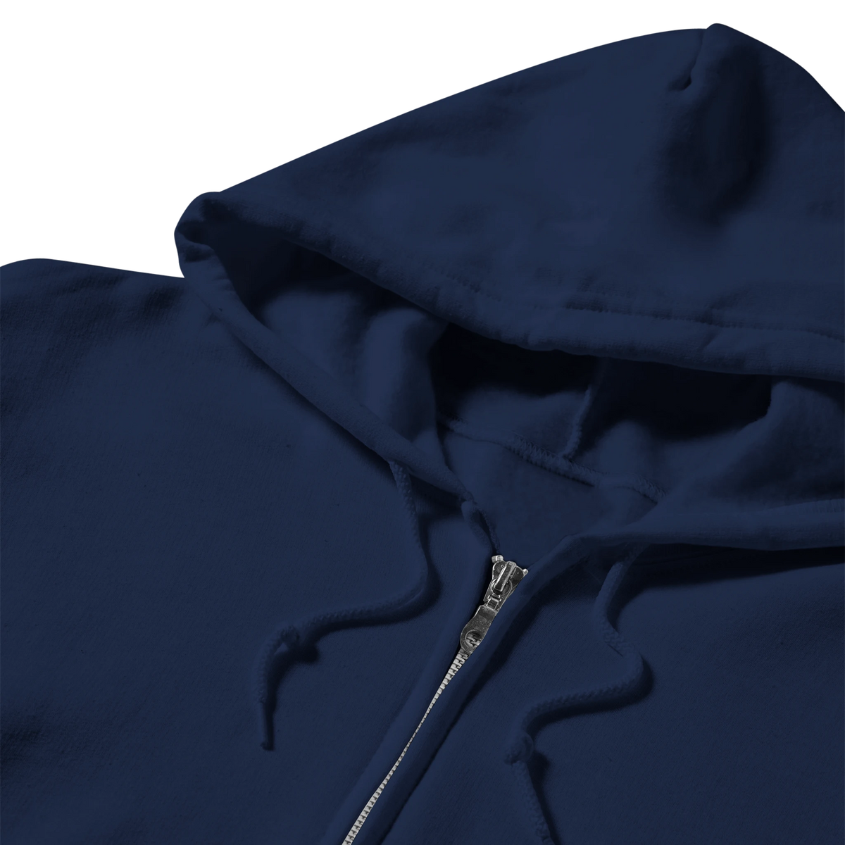 Siberian Husky Owners Club women's zip hoodie in Navy, detail of the fleece fabric and finish