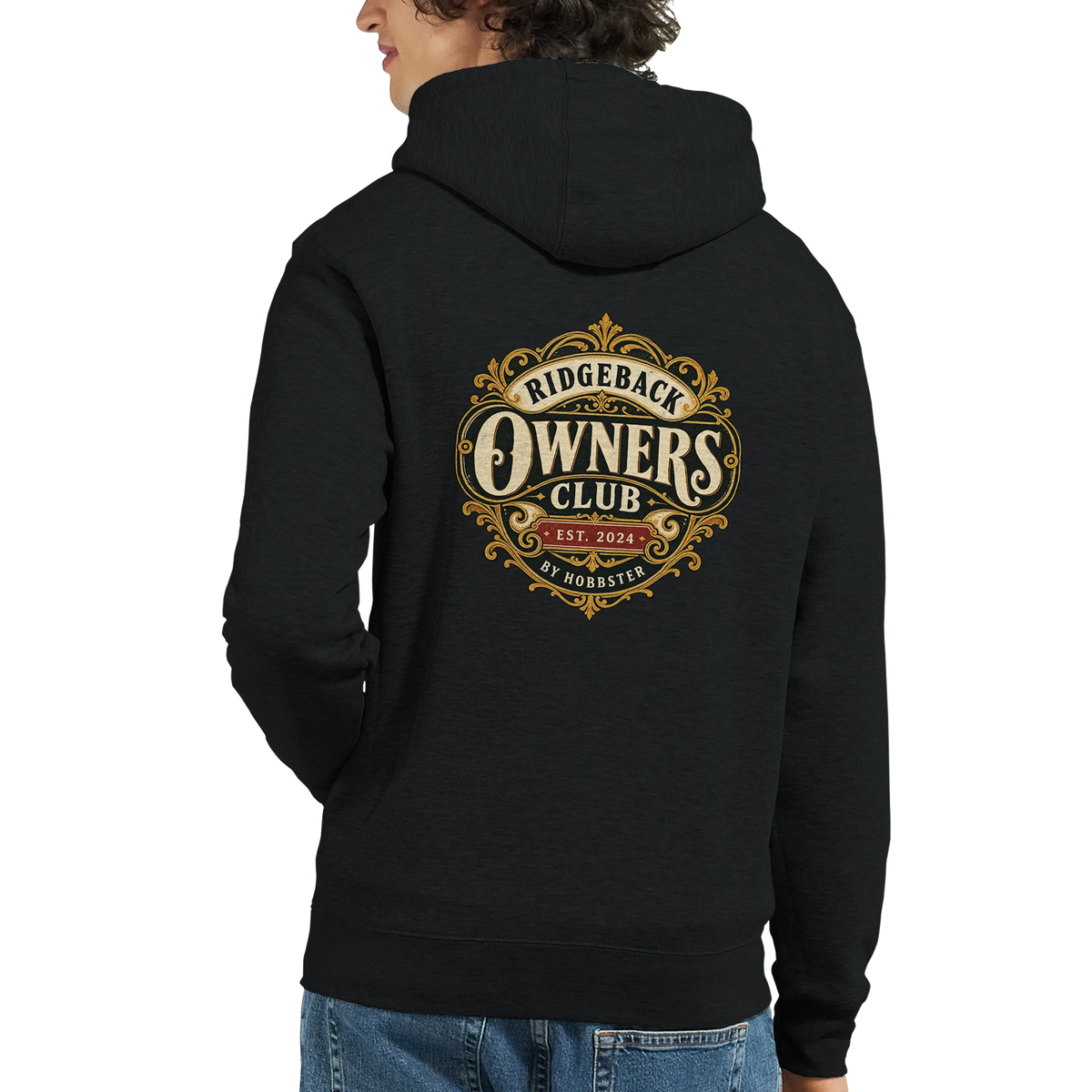 Rhodesian Ridgeback Owners Club men's zip hoodie in Black