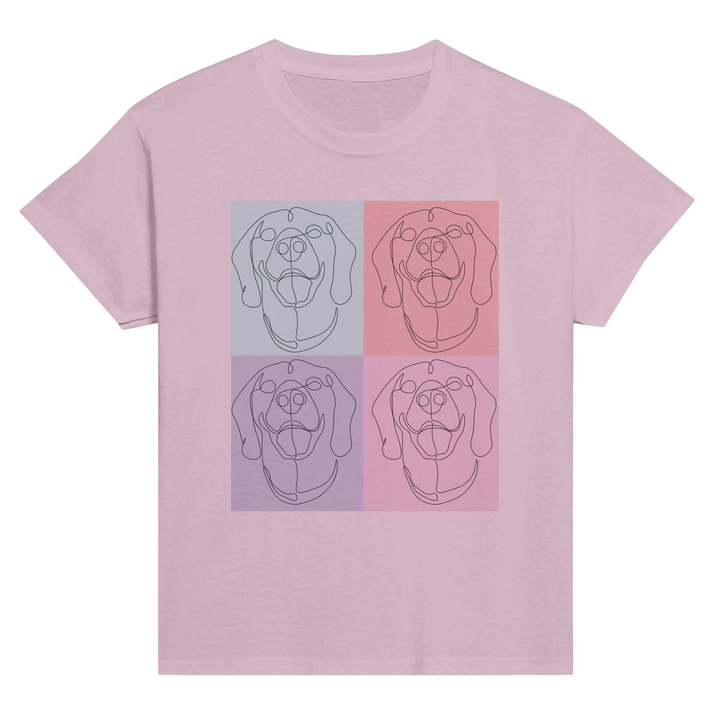 Classic Kids Cotton Crewneck T-shirt with Rhodesian Ridgeback Tile Effect Design - Hobbster