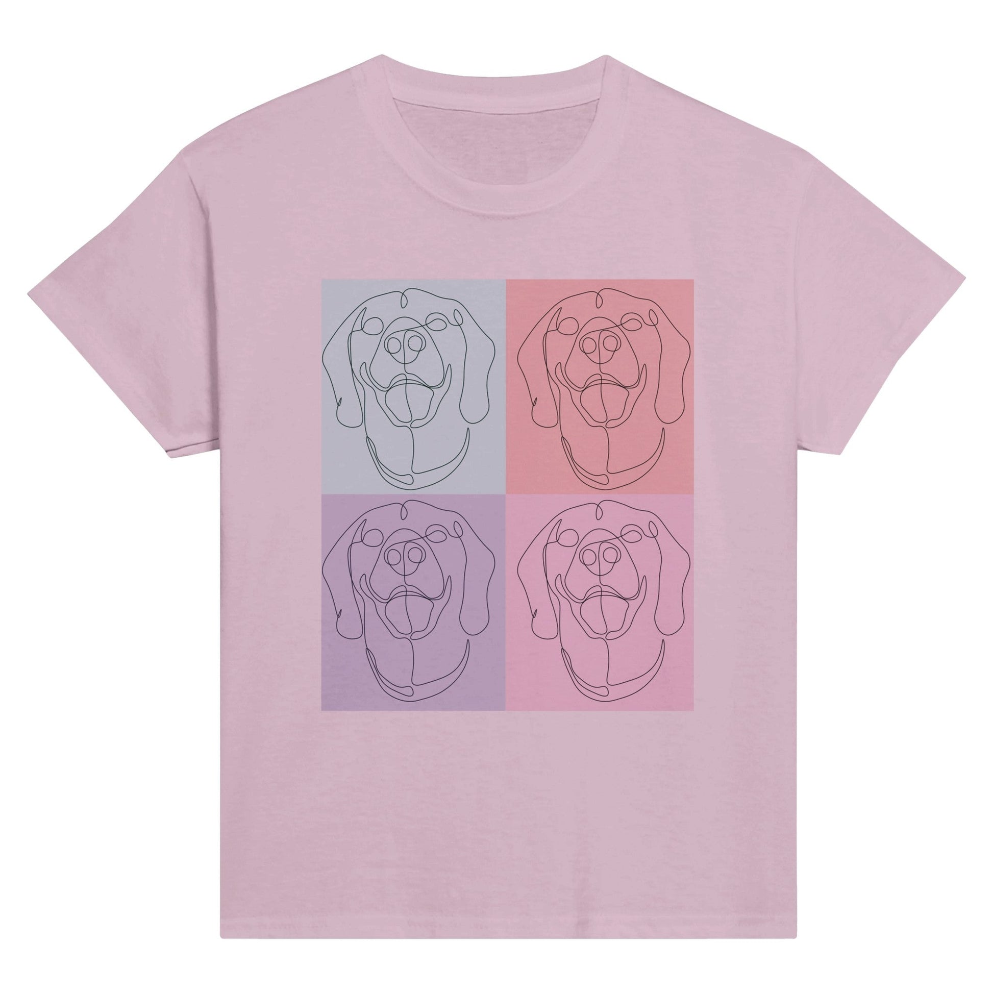 Classic Kids Cotton Crewneck T-shirt with Rhodesian Ridgeback Tile Effect Design - Hobbster