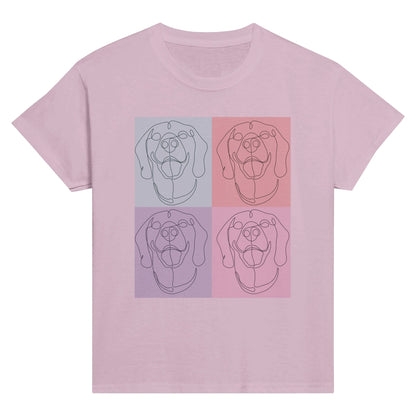Classic Kids Cotton Crewneck T-shirt with Rhodesian Ridgeback Tile Effect Design - Hobbster