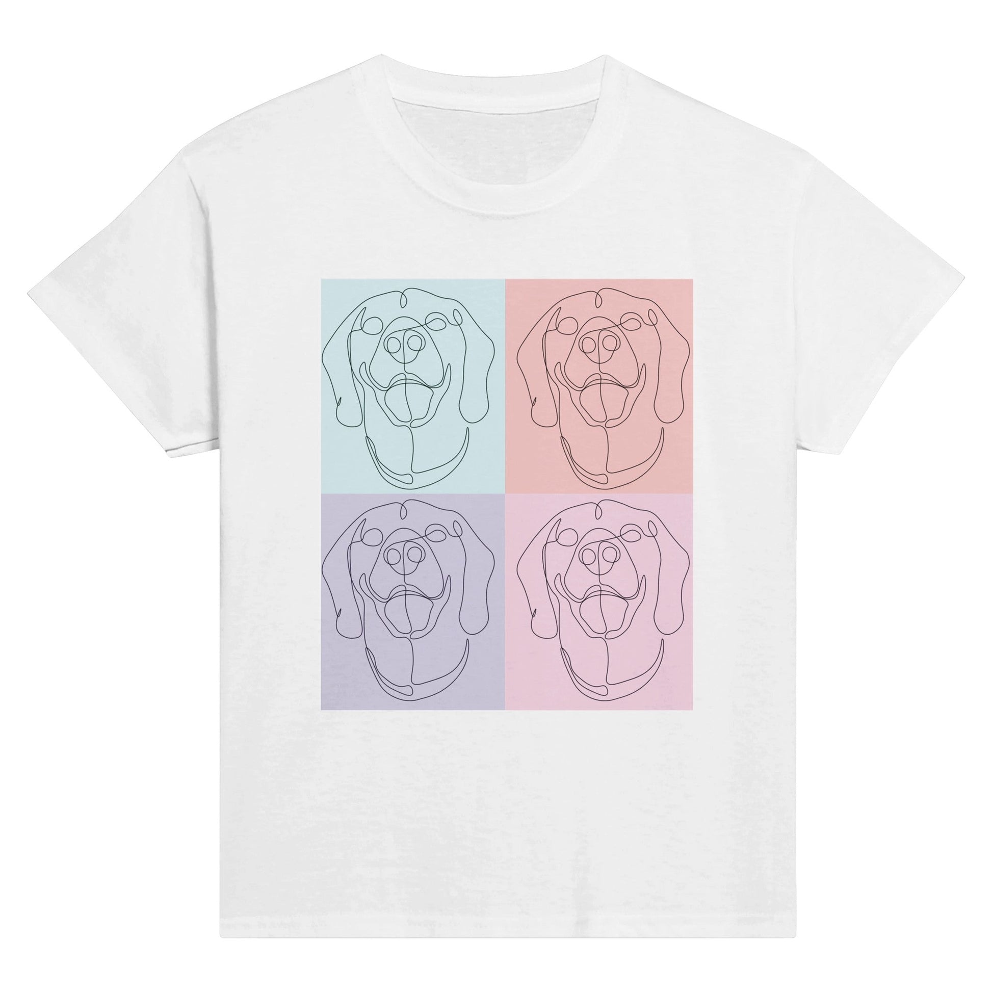 Classic Kids Cotton Crewneck T-shirt with Rhodesian Ridgeback Tile Effect Design - Hobbster