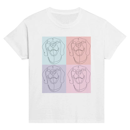 Classic Kids Cotton Crewneck T-shirt with Rhodesian Ridgeback Tile Effect Design - Hobbster