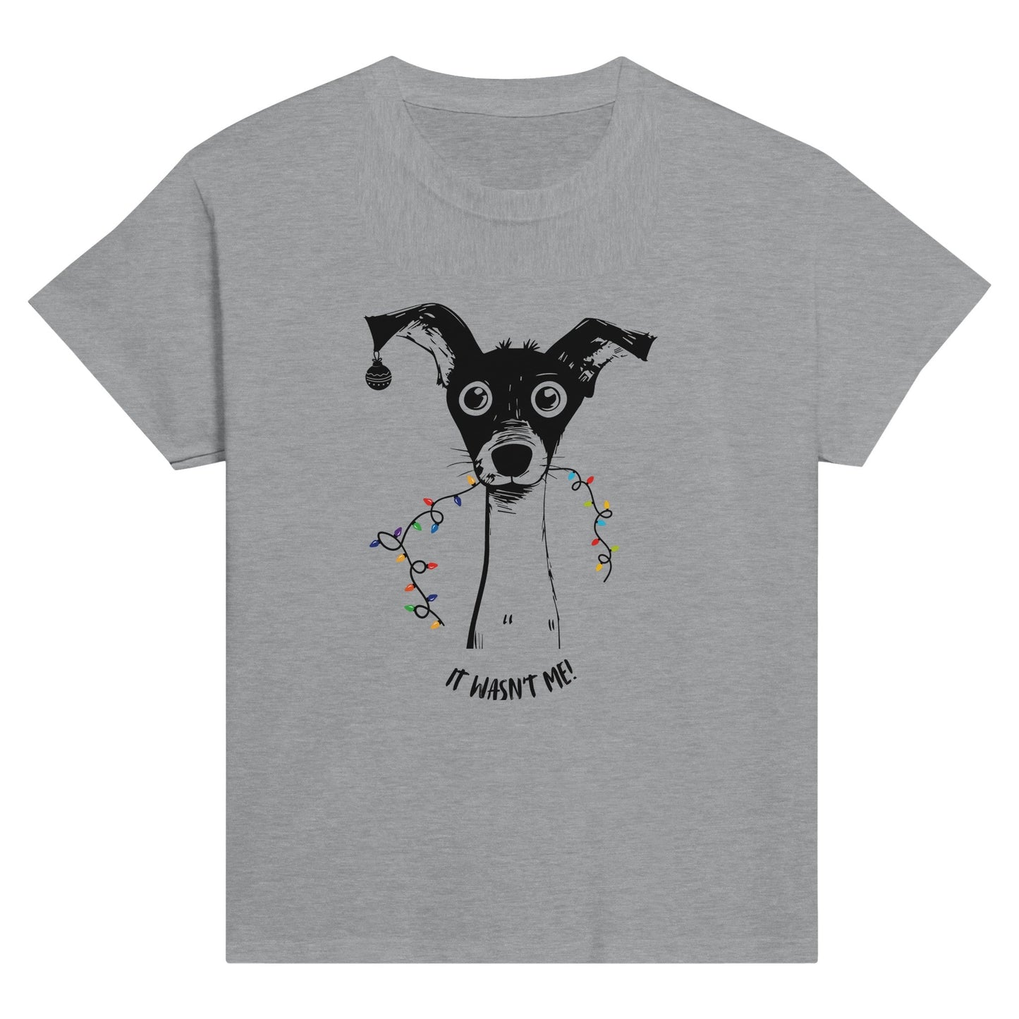 Classic Kids Crewneck Christmas T-shirt | It Wasn't Me! - Hobbster