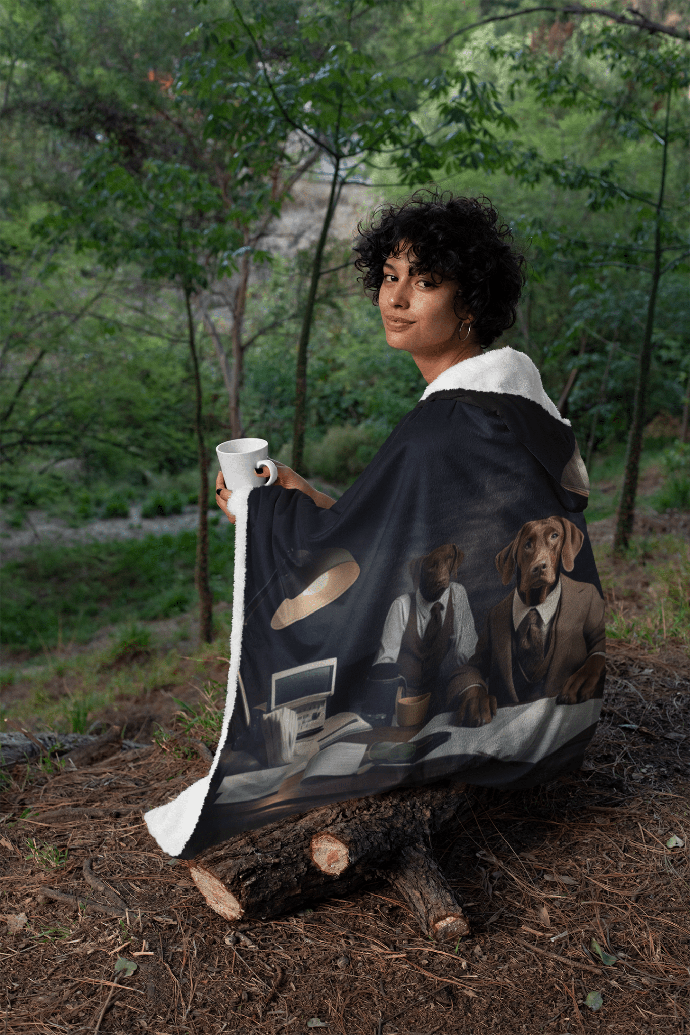 Classic Teen & Kids Hooded Blanket featuring vintage design of Hungarian Vizslas - Hobbster