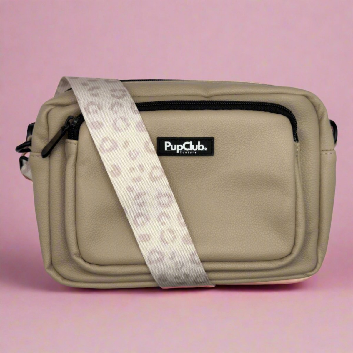 Crossbody Dog Walking Bag - Vegan Leather Tan - Hobbster
