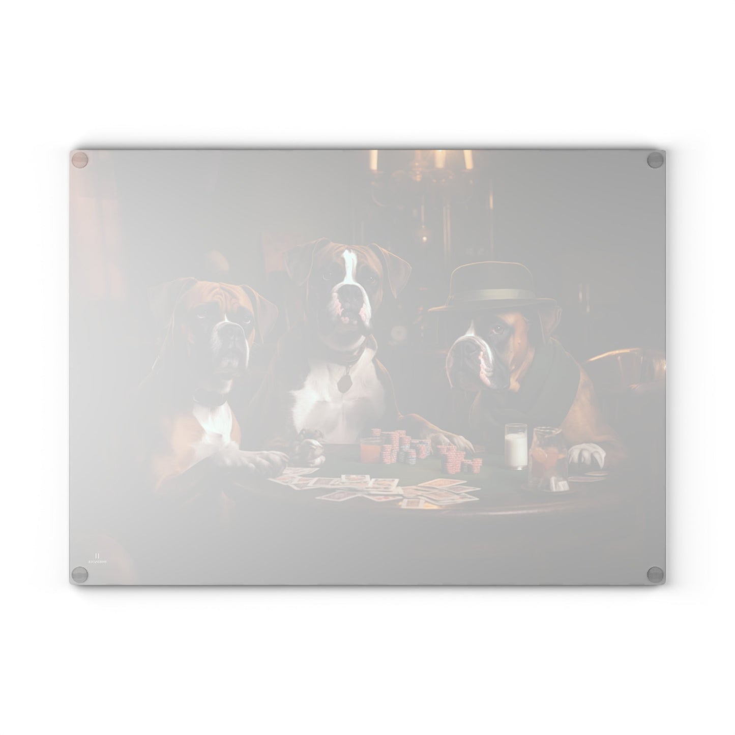 Custom design glass Cutting Board featuring vintage Boxer dogs design - Hobbster