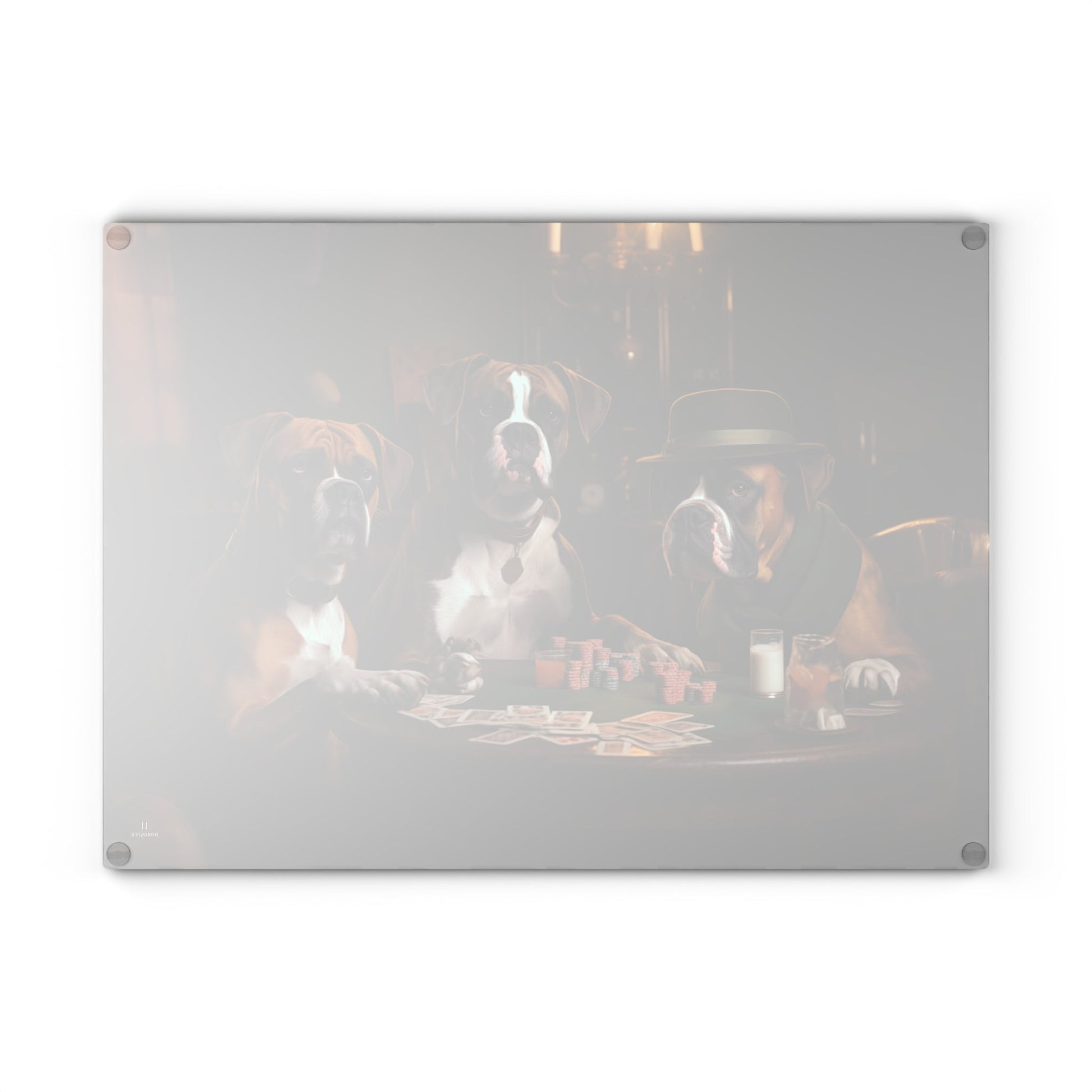 Custom design glass Cutting Board featuring vintage Boxer dogs design - Hobbster