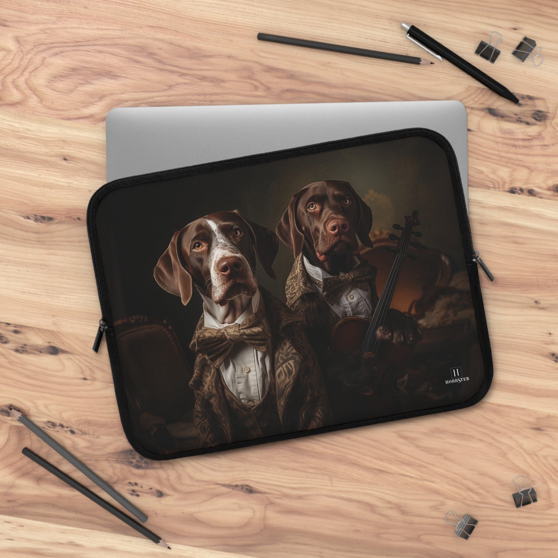 Custom designed Laptop Sleeve featuring German Short Haired Pointers - Hobbster