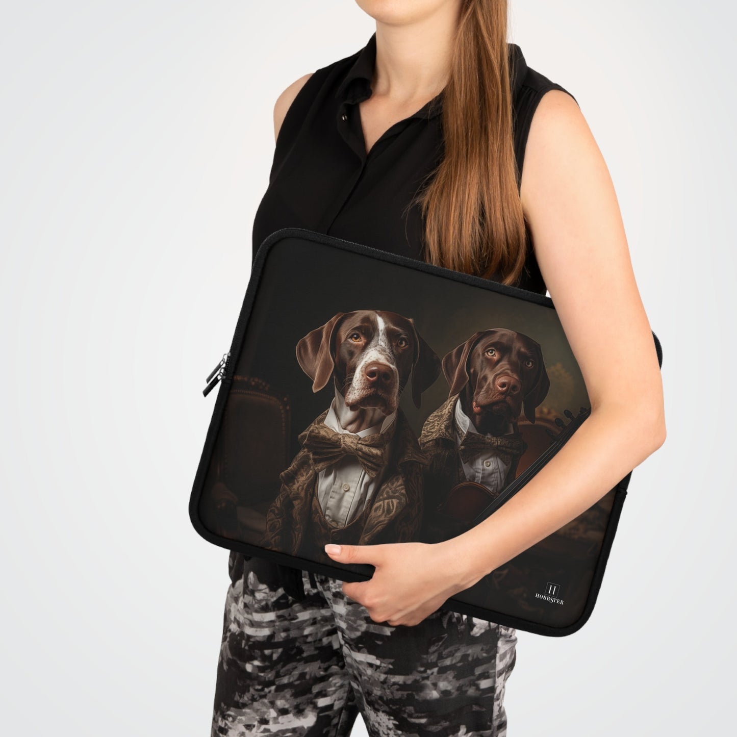 Custom designed Laptop Sleeve featuring German Short Haired Pointers - Hobbster